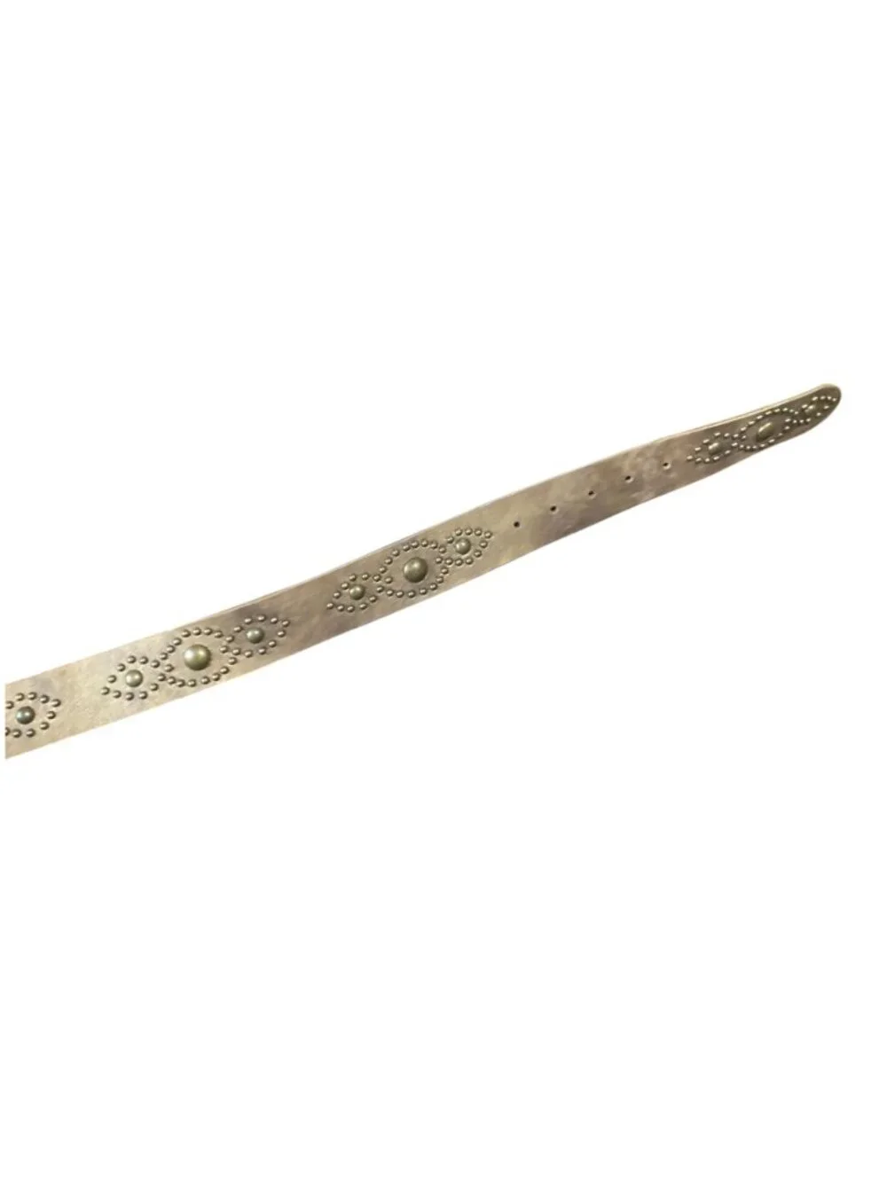 Streets Ahead Metallic Bronze Studded Leather Belt Rhinestone Buckle L